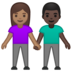 安卓系统里的男女牵手：中等肤色，深色肤色emoji表情
