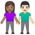 安卓系统里的男女牵手：中肤色，浅肤色emoji表情
