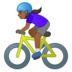 安卓系统里的女子自行车运动：中等深色肤色emoji表情