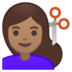 安卓系统里的女性理发：中等肤色emoji表情