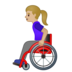 安卓系统里的手动轮椅女性：中浅肤色emoji表情