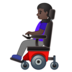 安卓系统里的坐在电动轮椅上的女人：深色肤色emoji表情