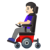 安卓系统里的坐电动轮椅的女性：肤色浅emoji表情