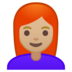 安卓系统里的女性：中浅肤色，红发emoji表情