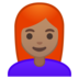 安卓系统里的女性：中等肤色，红发emoji表情