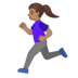 安卓系统里的女子跑步：中等肤色emoji表情