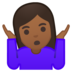 安卓系统里的女人耸肩：中黑肤色emoji表情