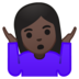 安卓系统里的女人耸耸肩：深色肤色emoji表情