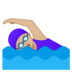 安卓系统里的女子游泳：中浅肤色emoji表情
