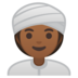 安卓系统里的戴头巾的女人：中等深色肤色emoji表情