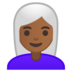 安卓系统里的女性：中黑肤色，白发emoji表情