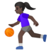 安卓系统里的打球的女人：深色肤色emoji表情