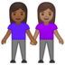 安卓系统里的女性牵手：中深色肤色，中肤色emoji表情