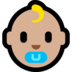 Windows系统里的婴儿：中等浅肤色emoji表情