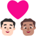 Windows系统里的情侣: 男人男人较浅肤色中等肤色emoji表情