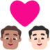 Windows系统里的情侣: 男人男人中等肤色较浅肤色emoji表情