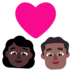 Windows系统里的情侣: 女人男人较深肤色中等-深肤色emoji表情