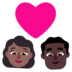Windows系统里的情侣: 女人男人中等-深肤色较深肤色emoji表情
