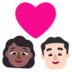 Windows系统里的情侣: 女人男人中等-深肤色较浅肤色emoji表情