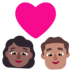 Windows系统里的情侣: 女人男人中等-深肤色中等肤色emoji表情