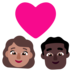 Windows系统里的情侣: 女人男人中等肤色较深肤色emoji表情