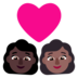 Windows系统里的情侣: 女人女人较深肤色中等-深肤色emoji表情