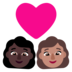 Windows系统里的情侣: 女人女人较深肤色中等肤色emoji表情