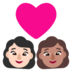 Windows系统里的情侣: 女人女人较浅肤色中等肤色emoji表情