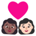 Windows系统里的情侣: 女人女人中等-深肤色较浅肤色emoji表情