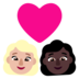 Windows系统里的情侣: 女人女人中等-浅肤色较深肤色emoji表情