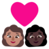 Windows系统里的情侣: 女人女人中等肤色较深肤色emoji表情
