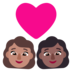 Windows系统里的情侣: 女人女人中等肤色中等-深肤色emoji表情