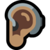 Windows系统里的带助听器的耳朵：中等肤色emoji表情
