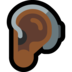 Windows系统里的带助听器的耳朵：中等深色肤色emoji表情