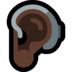 Windows系统里的带助听器的耳朵：深色肤色emoji表情
