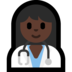 Windows系统里的女保健员：深色肤色emoji表情