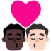 Windows系统里的亲吻: 男人男人较深肤色较浅肤色emoji表情