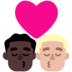 Windows系统里的亲吻: 男人男人较深肤色中等-浅肤色emoji表情