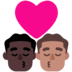 Windows系统里的亲吻: 男人男人较深肤色中等肤色emoji表情