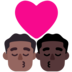 Windows系统里的亲吻: 男人男人中等-深肤色较深肤色emoji表情