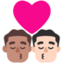 Windows系统里的亲吻: 男人男人中等肤色较浅肤色emoji表情