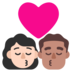 Windows系统里的亲吻: 女人男人较浅肤色中等肤色emoji表情