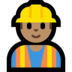 Windows系统里的男建筑工人：中等肤色emoji表情