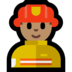 Windows系统里的男消防员：中等肤色emoji表情