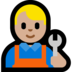 Windows系统里的男机械工：中浅肤色emoji表情