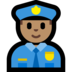 Windows系统里的男警官：中等肤色emoji表情
