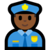 Windows系统里的男警官：中黑肤色emoji表情