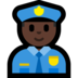 Windows系统里的男警官：深色肤色emoji表情
