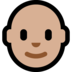 Windows系统里的男士：中浅肤色，秃顶emoji表情