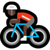 Windows系统里的男子自行车运动：深色肤色emoji表情